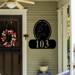 Horse Address Sign Horse Metal Sign Metal Farm Sign Horse Ranch Sign Horse Address Sign House Number Sign Address Plaque Metal Sign
