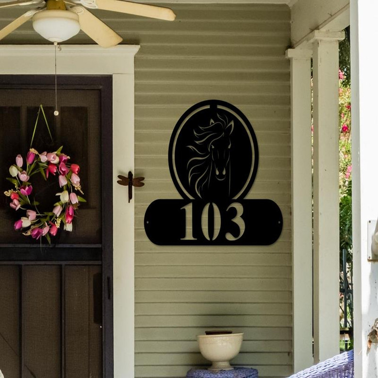 Horse Address Sign Horse Metal Sign Metal Farm Sign Horse Ranch Sign Horse Address Sign House Number Sign Address Plaque Metal Sign