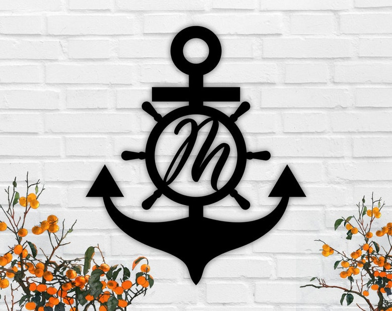 Personalized Metal Anchor Sign-Beach House Sign Personalized-Anchor Wall Decor-Family Name Metal Sign-Front Porch Sign