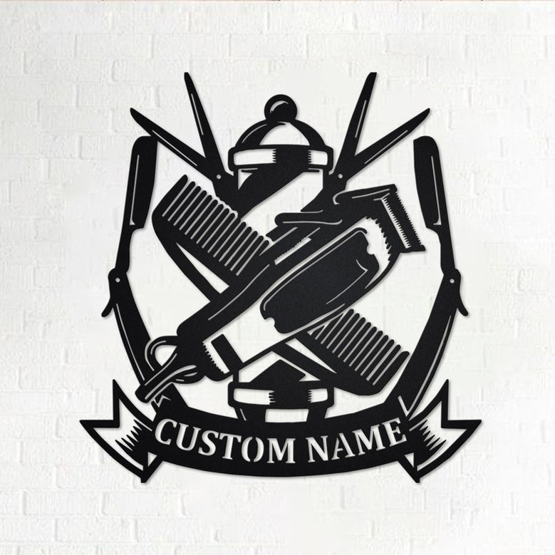 Personalized Barbershop Metal Sign | Barbershop Metal Wall Art | Barbershop Metal wall Decor | Barbershop Custom | Hairstylist Gift