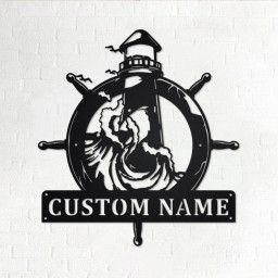Custom The Lighthouse Metal Wall Art, Personalized The Lighthouse Name Sign Decoration For Room, The Lighthouse Home Decor