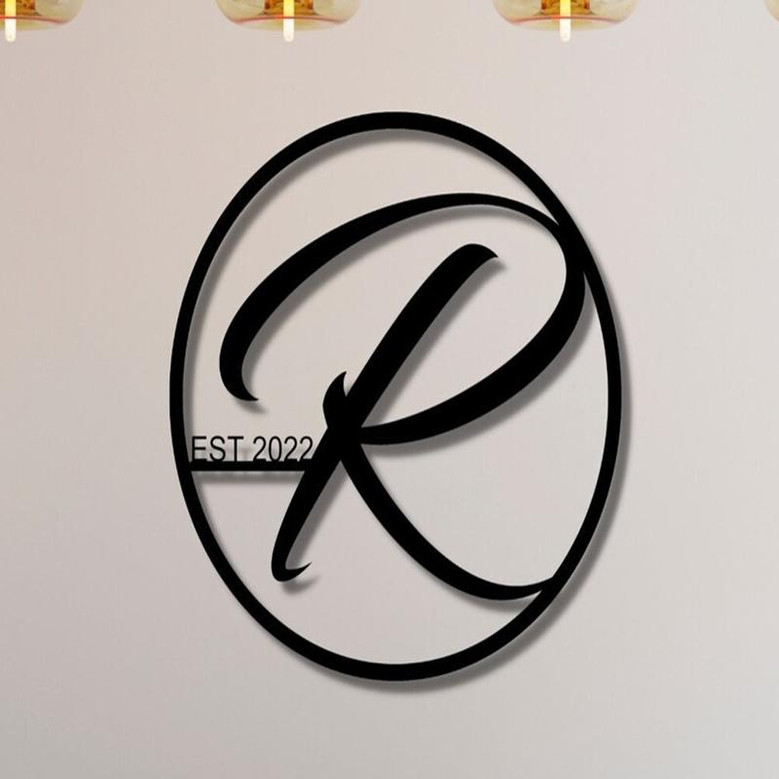 Personalized Family Name Metal Sign, Metal Established Family Sign, Housewarming Gift, Door Hanger, Wedding Gift, Metal Monogram Sign