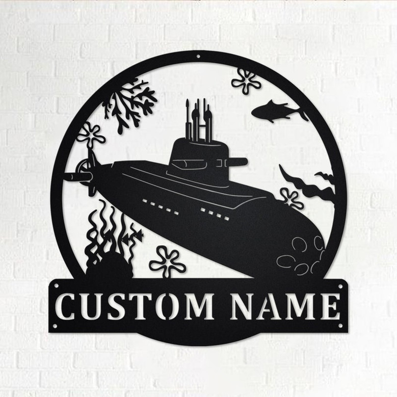 Custom Submarine Metal Wall Art, Personalized Submarine Name Sign Decoration For Room, Submarine Home Decor, Custom Submarine