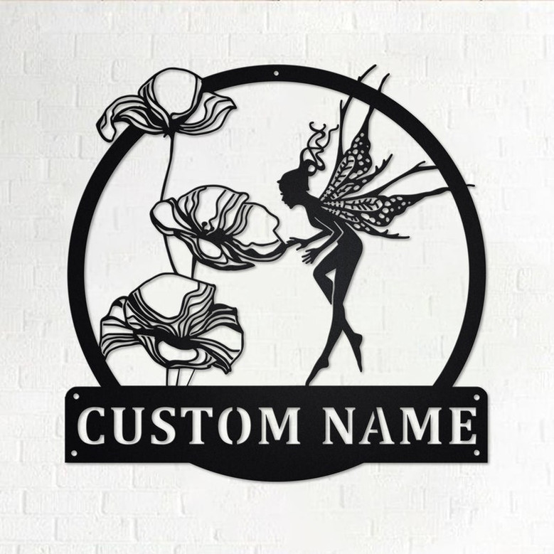 Custom Fairy Foragers Metal Wall Art, Personalized Fairy Name Sign Decoration For Room, Fairy Metal Home Decor, Custom Fairy, Fairy Foragers
