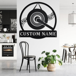Custom Gong Musical Instrument Metal Wall Art, Personalized Gong Name Sign Decoration For Room, Gong Metal Home Decor, Custom Gong