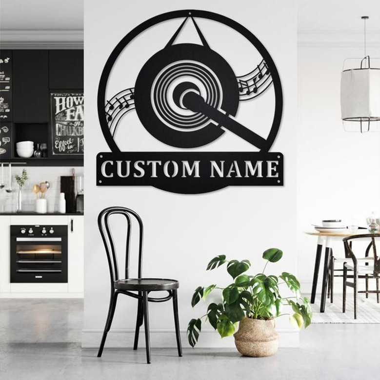 Custom Gong Musical Instrument Metal Wall Art, Personalized Gong Name Sign Decoration For Room, Gong Metal Home Decor, Custom Gong