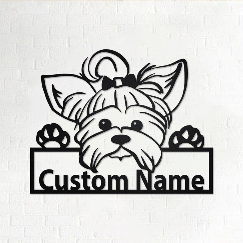 Custom Yorkie Dog Metal Wall Art, Personalized Yorkie Dog Name Sign Decoration For Room, Yorkie Dog Home Decor, Custom Dog, Yorkie Dog