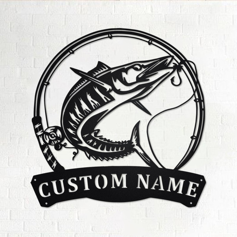 Personalized Wahoo Fish Metal Sign | Fishing Metal Wall Art | Fishing Metal wall Decor | Fishing Lover | Custom Fishing | Fishman | Wahoo