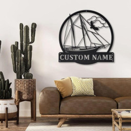 Personalized Schooner Ship Monogram Metal Sign Art | Custom Schooner Ship Metal Sign | Schooner Gifts Funny | Ship Custom Gift