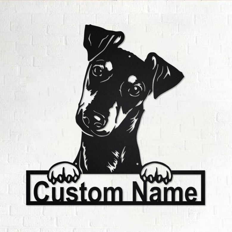 Custom Manchester Terrier Dog Metal Wall Art, Personalized Manchester Terrier Name Sign Decoration For Room, Manchester Terrier Home Decor