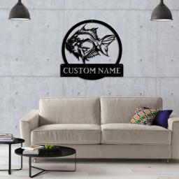 Personalized Piranha Fish Metal Sign Art, Custom Piranha Fish Metal Sign, Fishing Gift, Beach Funny