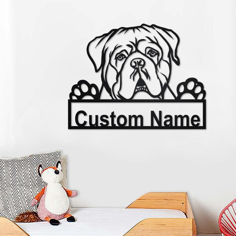 Personalized Dogue De Bordeaux Metal Sign | Dog Metal Wall Art | Dog Metal Wall Decor | Custom Dogue De Bordeaux Dog | Custom Dog |Dog Lover