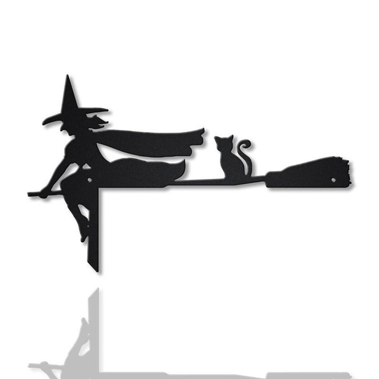 Halloween Witch Door Corner Metal Sign | Witch Metal Wall Art | Witch Tree Metal wall Decor | Halloween Metal Decor | Halloween Decor