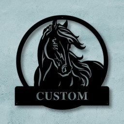 Custom Horse Sign Metal Name Sign Farmhouse Decor Outdoor Family Name Sign Outdoor Decor Metal Sign Personalized Metal Horse Sign