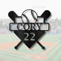 Personalized Baseball Metal Art, Custom Name Metal Art Sport Décor, Sport Enthusiasts Gift, Father Day Gift, Boys Room Art, Kids Room Decor