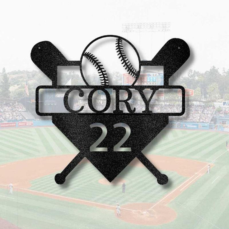Personalized Baseball Metal Art, Custom Name Metal Art Sport Décor, Sport Enthusiasts Gift, Father Day Gift, Boys Room Art, Kids Room Decor