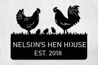 Custom Metal Chicken Wall Sign, Personalized Chicken Farm Sign, Chick Wall Sign, Barn Wall Decor