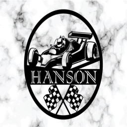 Custom Race Car with Flag Metal Sign - Checkered Race Flags - Racing Gift - Personalized Racing Sign -Racing Car Sign -Racer Gifts