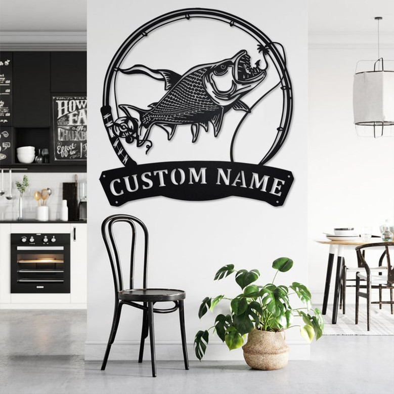 Custom Tigerfish Metal Wall Art, Personalized Tigerfish Name Sign Decoration For Room, Tigerfish Metal Home Decor, Custom Tigerfish