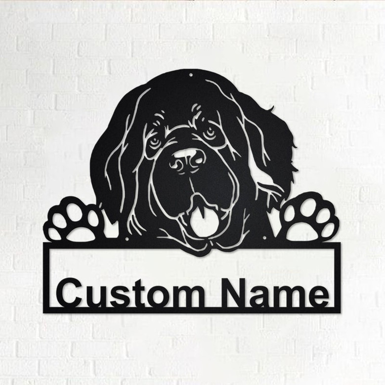 Custom Newfoundland Dog Metal Wall Art, Personalized Newfoundland Name Sign Decoration For Room, Newfoundland Home Decor, Custom Dog