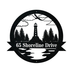 Personalized Lighthouse Metal Sign Outdoor Decor, Laser Cut Metal Signs