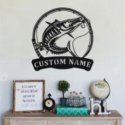 Personalized Wahoo Fish Metal Sign | Fishing Metal Wall Art | Fishing Metal wall Decor | Fishing Lover | Custom Fishing | Fishman | Wahoo