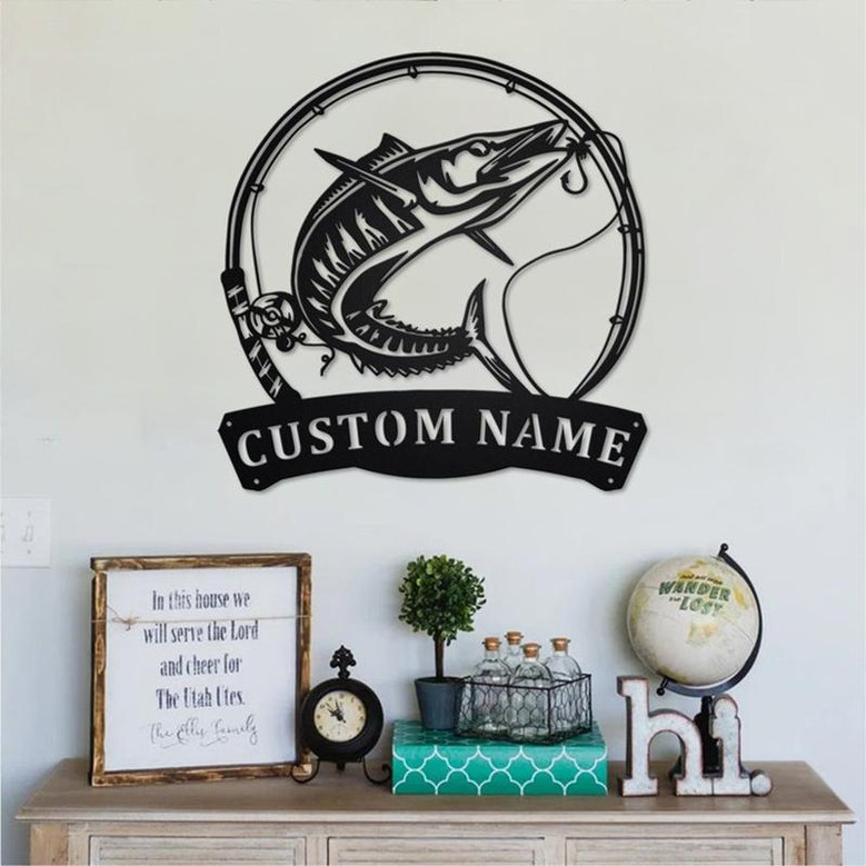 Personalized Wahoo Fish Metal Sign | Fishing Metal Wall Art | Fishing Metal wall Decor | Fishing Lover | Custom Fishing | Fishman | Wahoo