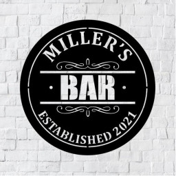 Personalized Bar Metal Art Sign, Light up Bar Metal Sign, Metal Bar Wall Art