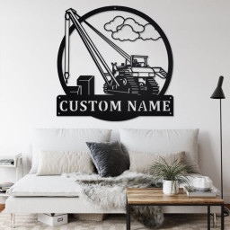 Custom Pipelayer With Operator Metal Wall Art, Personalized Pipelayer Truck Name Sign Decoration For Room, Pipelayer Metal Home Decor