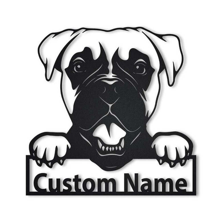 Personalized Boxer Dog Metal Sign Art | Custom Boxer Dog Metal Sign | Boxer Dog Funny | Dog Gift | Animal Custom