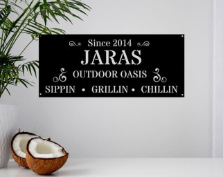 Outdoor Oasis Custom Sign-Custom Metal Patio Sign-Custom Metal Pool Sign-Custom Metal Backyard Sign-Custom Metal Porch Sign-Pool Metal Sign