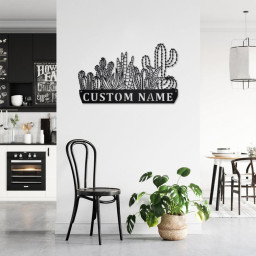 Personalized Cactus Metal Sign V1 | Cactus Metal Wall Art | Office Wall Art | Housewarming Outdoor Metal Sign | Gifts Cactus Lover |