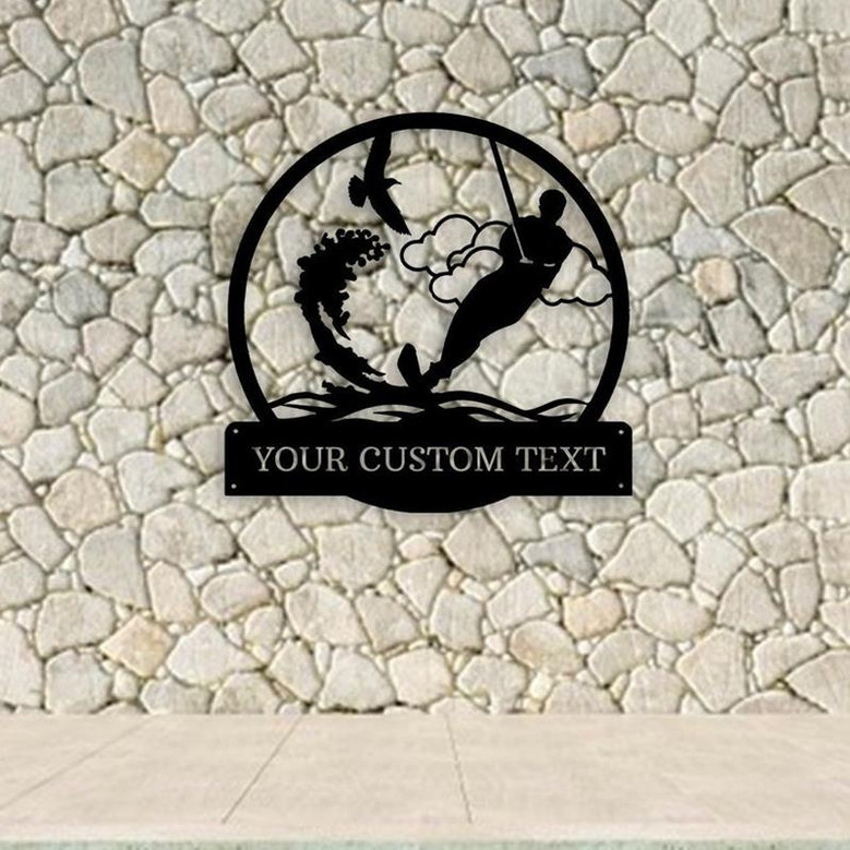 Personalized Male Water Skiing Metal Wall Art, Beach House Decor, Skiing Sign, Skiing Lover Gift Friend Gift
