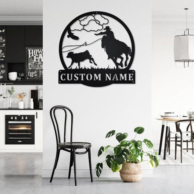 Personalized Calf Roping Metal Sign | Calf Roping Metal Wall Art | Calf Roping Metal Sign | Calf Roping Lover| Calf Roping Gift| Calf Roping
