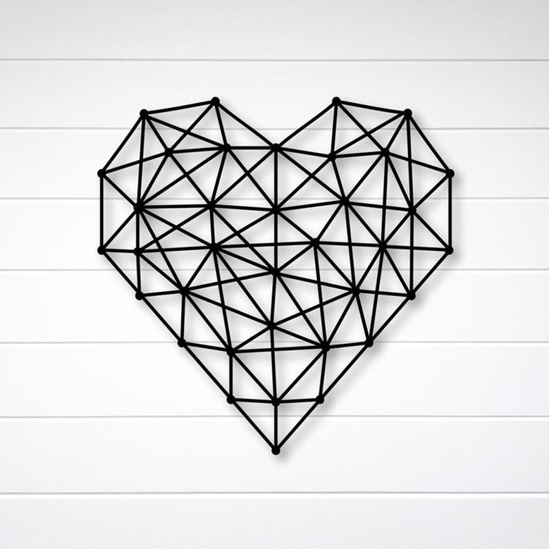 Heart Geometric Metal Wall Art | Heart Wall Decor | Metal Wall Decor | Kid's Room Decor | Living Room Decor | Abstract Heart | Nursery Decor