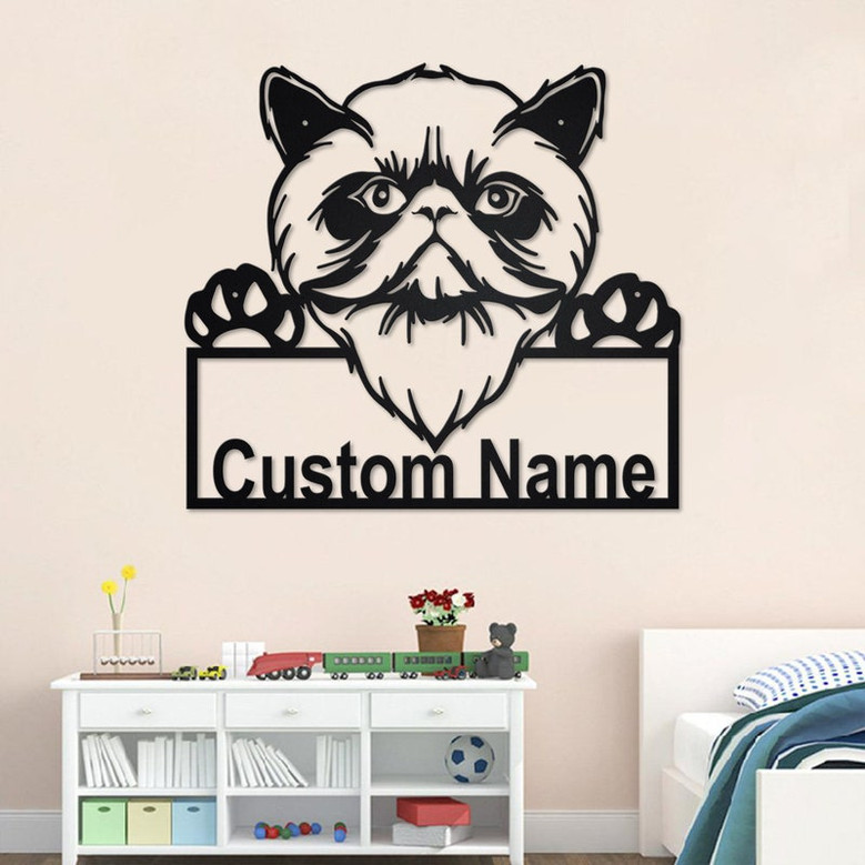 Custom Himalayan Cat Metal Wall Art, Personalized Himalayan Cat Name Sign Decoration For Room, Himalayan Cat Home Decor,Custom Himalayan Cat