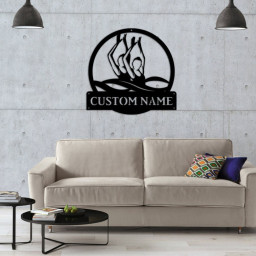 Personalized Artistic Swimming Monogram Metal Sign Art, Custom Artistic Swimming Metal Sign, Swimming Lover Sign Decoration For Living Room