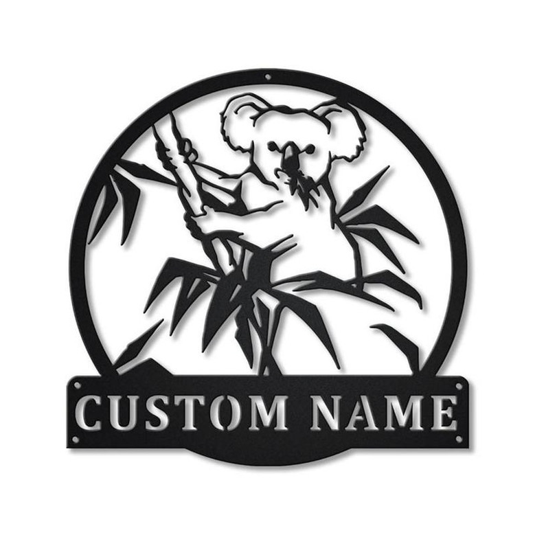 Personalized Koala Bear Monogram Metal Sign Art ,Custom Koala Bear Metal Sign, Koala Bear Lover Sign Decoration For Living Room
