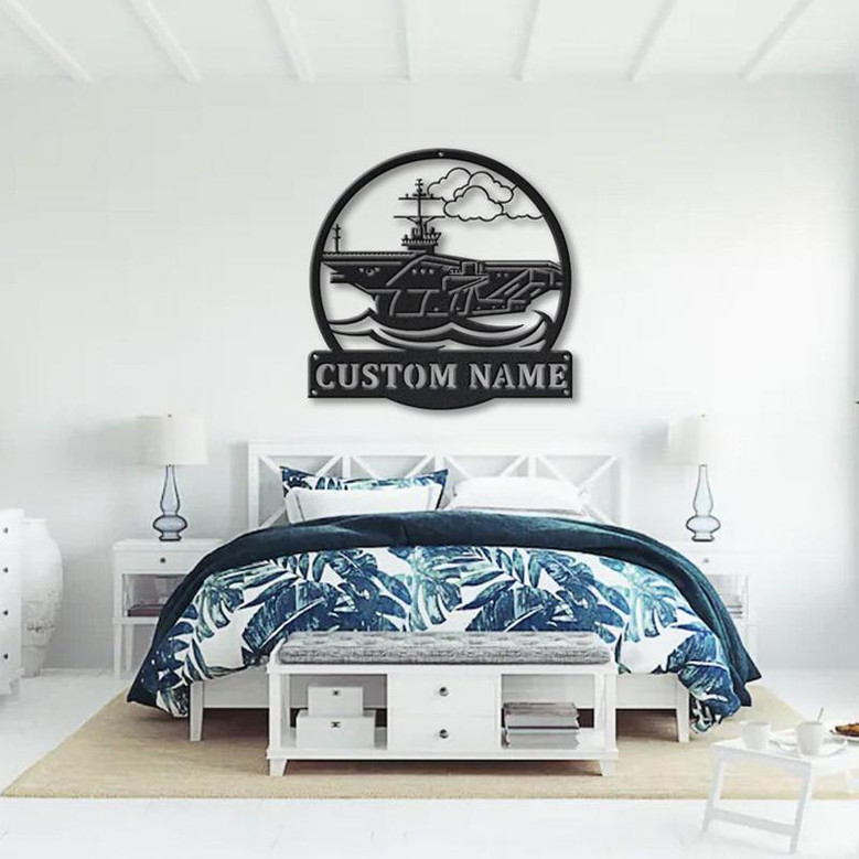 Personalized Aircraft Carrier Navy Metal Sign Art | Custom Aircraft Carrier Metal Sign | Navy Gift | Decor Decoration | Birthday Gift