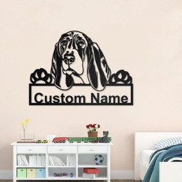 Personalized Basset Hound Dog Metal Sign | Basset Hound Dog Metal Wall Art | Dog Metal Sign | Basset Hound Dog Lover Gift| Dog Lover Gift |