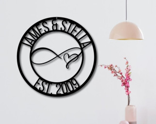 Infinity Sign Containing Names-Personalized Metal Infinity Sign-Infinity Metal Sign-Infinity Sign Name