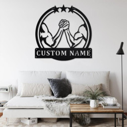 Personalized Arm Wrestling Metal Sign | Arm Wrestling Metal Wall Art | Arm Wrestling Metal Sign | Arm Wrestling Gift | Arm Wrestler Gift