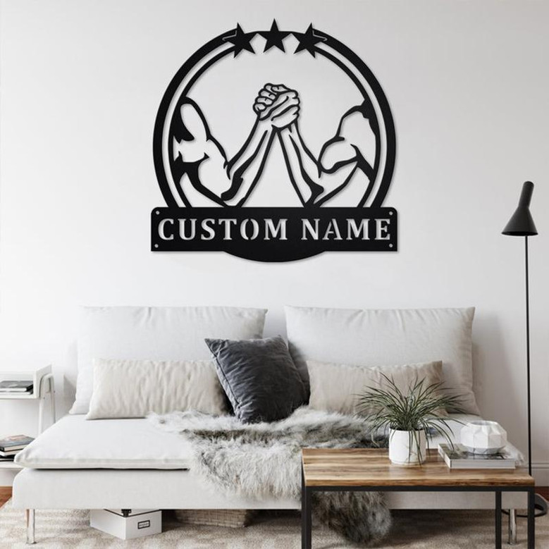 Personalized Arm Wrestling Metal Sign | Arm Wrestling Metal Wall Art | Arm Wrestling Metal Sign | Arm Wrestling Gift | Arm Wrestler Gift