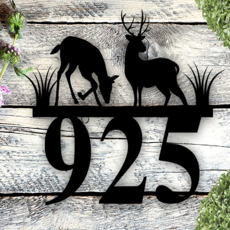 Wilderness Address Sign - Metal House Number Sign Outdoor - Address Plaque - Housewarming Gift