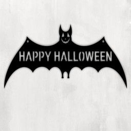 Happy Halloween Wall Sign|Halloween decoration|Halloween wall sign|Bat|Metal|Bat sign|Halloween sign|holiday decor|holiday|sign|wall sign