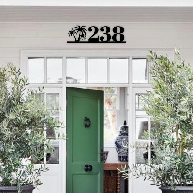 Palm Tree House Number Metal Sign, Outdoor Sign, House Numbers, Address Sign, Address Plaque, Metal House Number, Beach Metal Sign