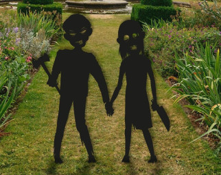 Halloween Zombie Kids Porch Decor, Metal Halloween Porch Decor, Scary Kids Halloween Sign