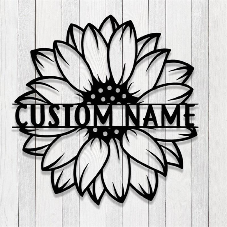 Custom Sunflower Metal Sign,Personalized Sunflower Lover Name Sign,Sunflower Metal Wall Decor,Flower Garden Sign
