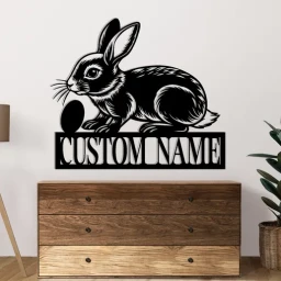 Rabbit Name Metal Sign