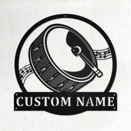 Custom Drums Musical Instrument Metal Wall Art, Personalized Drums Teacher Name Sign Decoration For Room, Drums Home Decor, Custom Drums